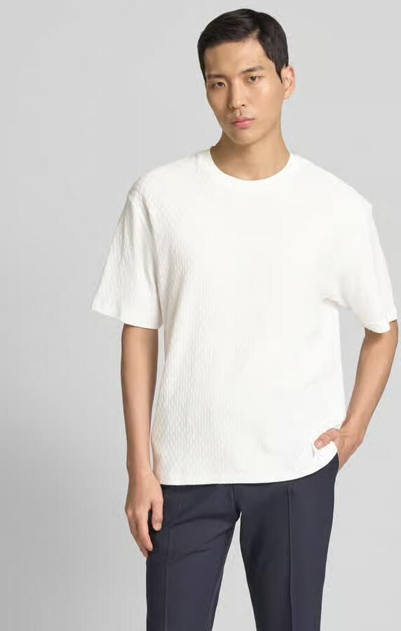 S.Oliver BLACK LABEL Relaxed fit T-shirt van gestructureerde jersey - Foto 2