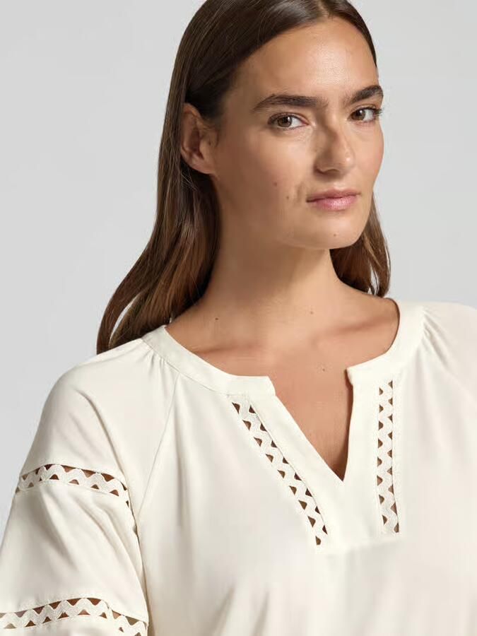 S.Oliver BLACK LABEL relaxed fit top met tuniekhals wit - Foto 3
