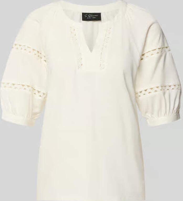 S.Oliver BLACK LABEL relaxed fit top met tuniekhals wit - Foto 4