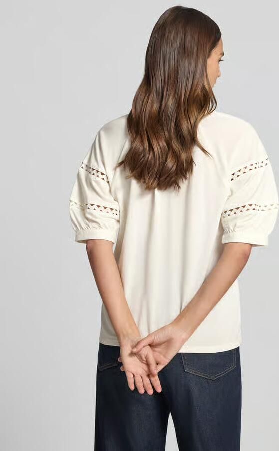 S.Oliver BLACK LABEL relaxed fit top met tuniekhals wit - Foto 3