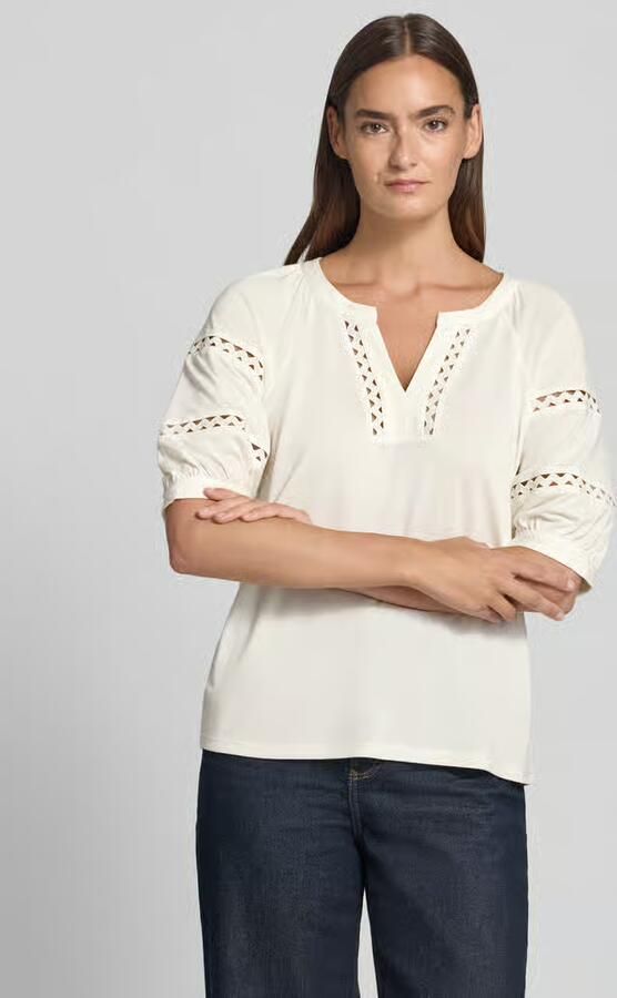 S.Oliver BLACK LABEL relaxed fit top met tuniekhals wit - Foto 6