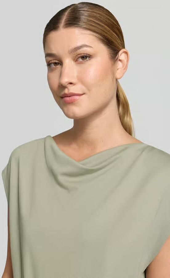 S.Oliver BLACK LABEL viscose korte jurk met ceintuur lichtgroen - Foto 4
