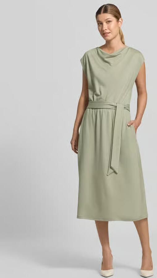 S.Oliver BLACK LABEL viscose korte jurk met ceintuur lichtgroen - Foto 5