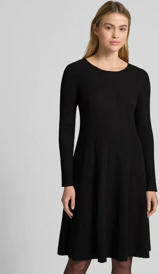 S.Oliver BLACK LABEL Shaped fit gebreide jurk van geribde viscosemix - Foto 2