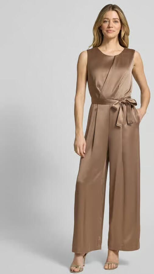 S.Oliver BLACK LABEL Shaped fit jumpsuit met tailleriem om te strikken - Foto 2