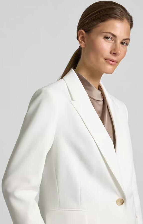 S.Oliver BLACK LABEL Shaped fit longblazer met steigend reverskraag