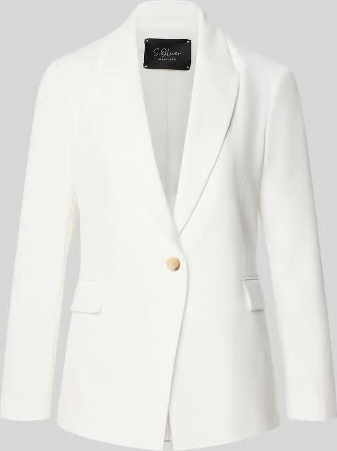 S.Oliver BLACK LABEL Shaped fit longblazer met steigend reverskraag - Foto 2