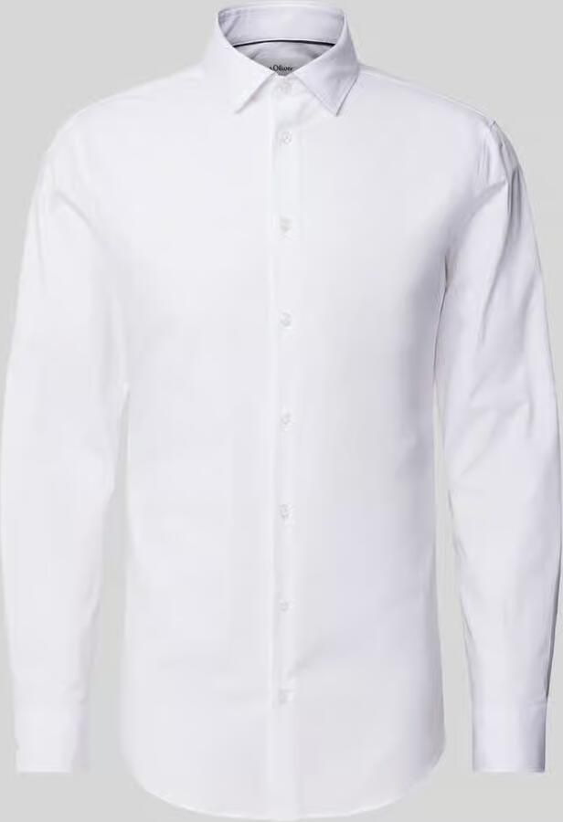 S.Oliver BLACK LABEL Shaped fit zakelijk overhemd van katoenstretch