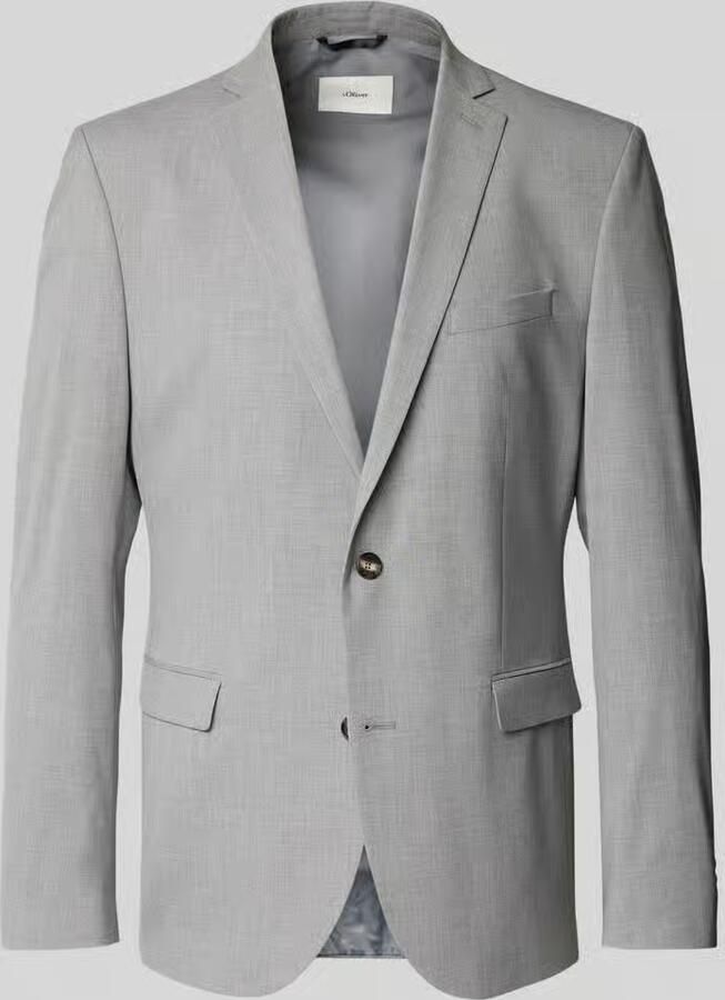 S.Oliver BLACK LABEL Slim fit jack van elastische viscosemix met 2-knoopssluiting - Foto 2