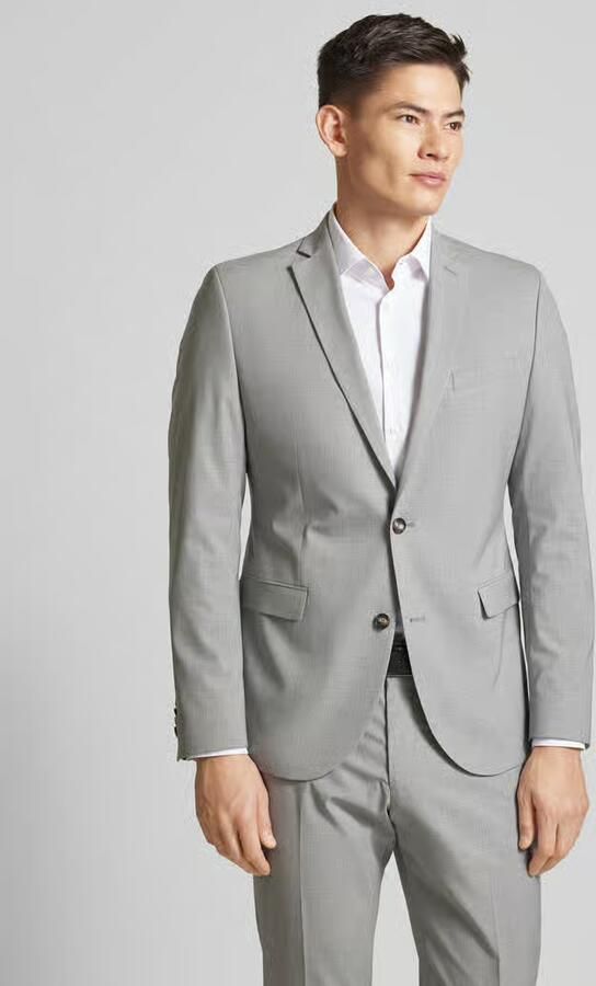 S.Oliver BLACK LABEL Slim fit jack van elastische viscosemix met 2-knoopssluiting - Foto 3