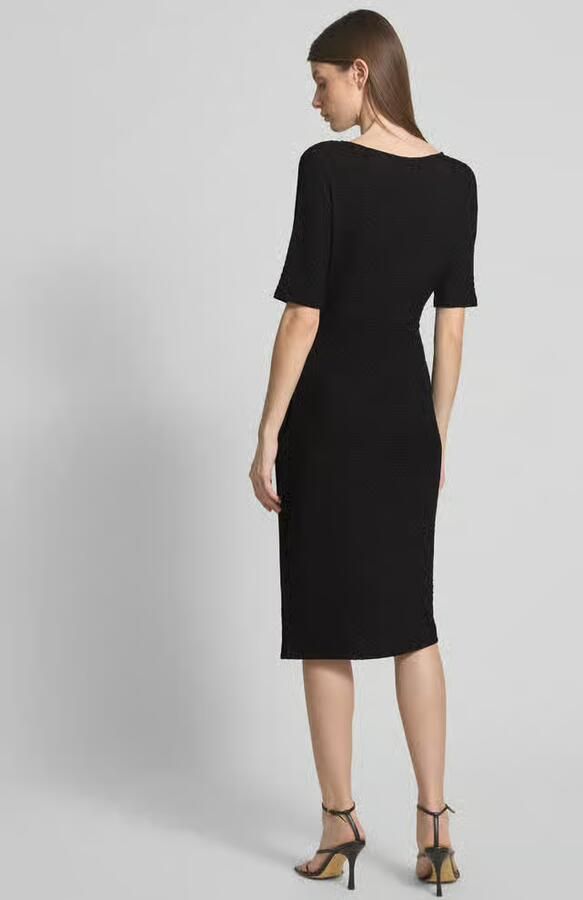 S.Oliver BLACK LABEL Slim fit kokerjurk met knoopdetail - Foto 2