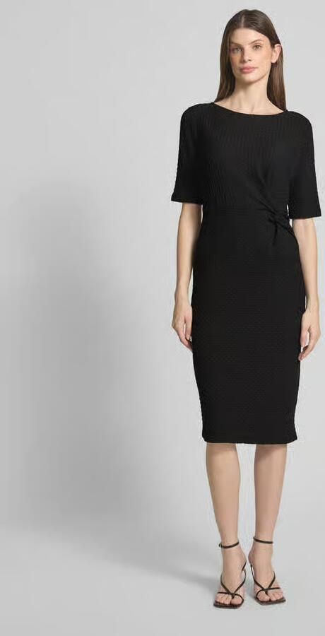 S.Oliver BLACK LABEL Slim fit kokerjurk met knoopdetail - Foto 3