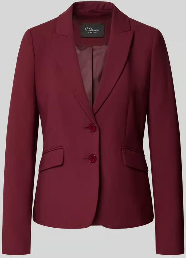 S.Oliver BLACK LABEL Slim fit korte blazer van viscosemix