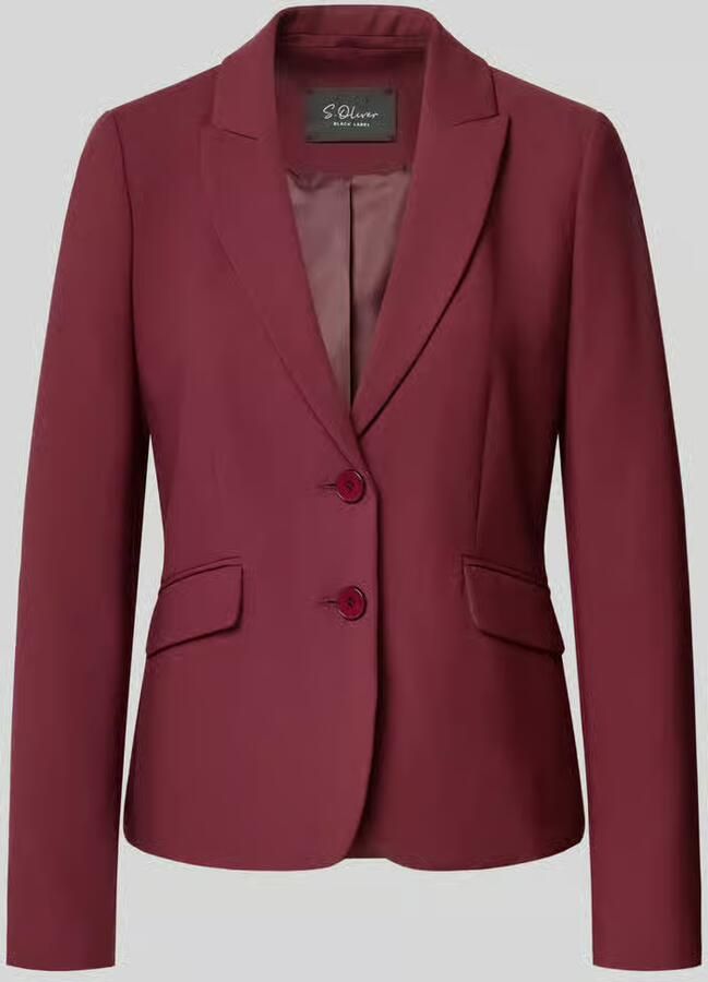 S.Oliver BLACK LABEL Slim fit korte blazer van viscosemix