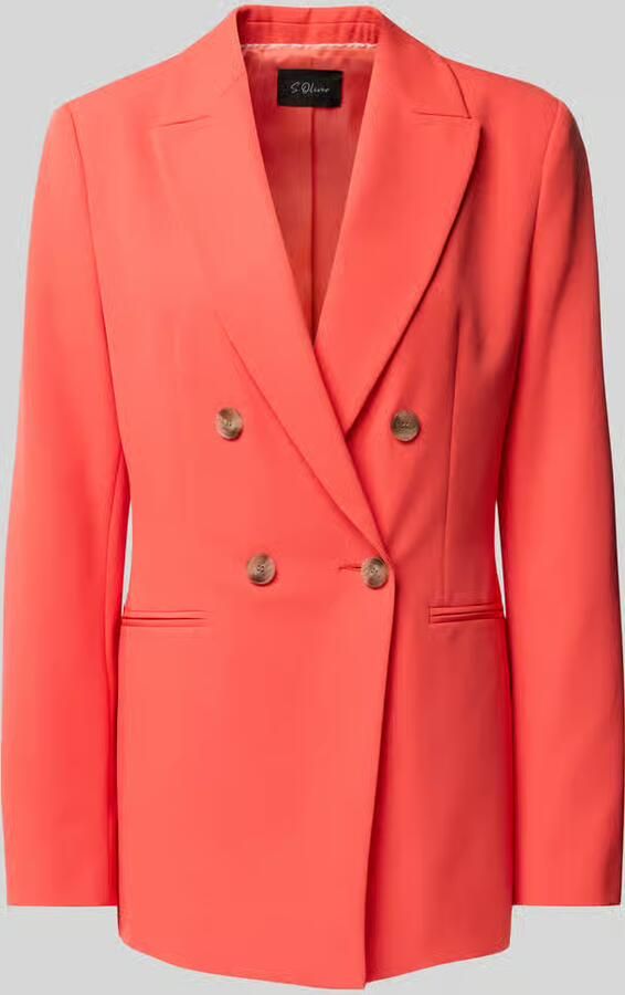 S.Oliver BLACK LABEL Slim fit lange blazer met 2-knoopssluiting