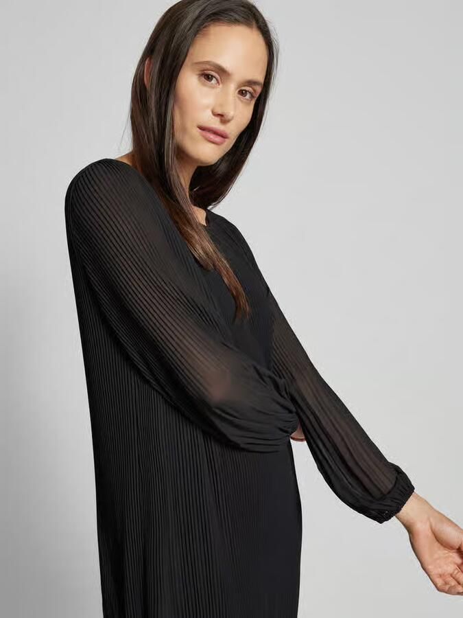S.Oliver BLACK LABEL Soepele jurk met lange mouwen van geplooid chiffon