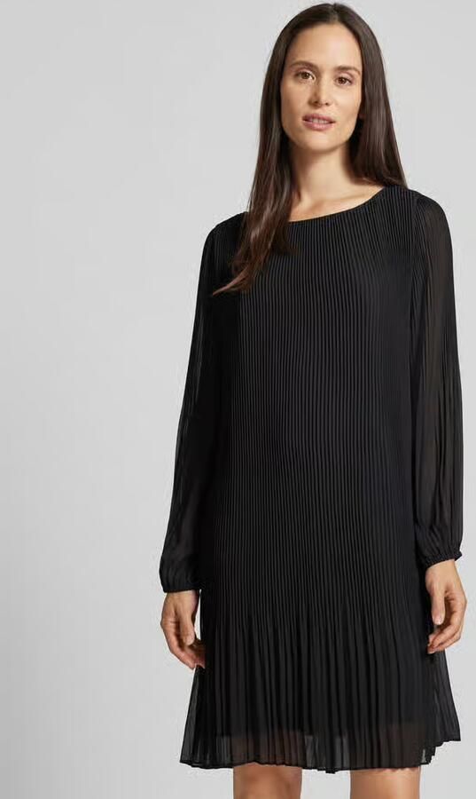 S.Oliver BLACK LABEL Soepele jurk met lange mouwen van geplooid chiffon