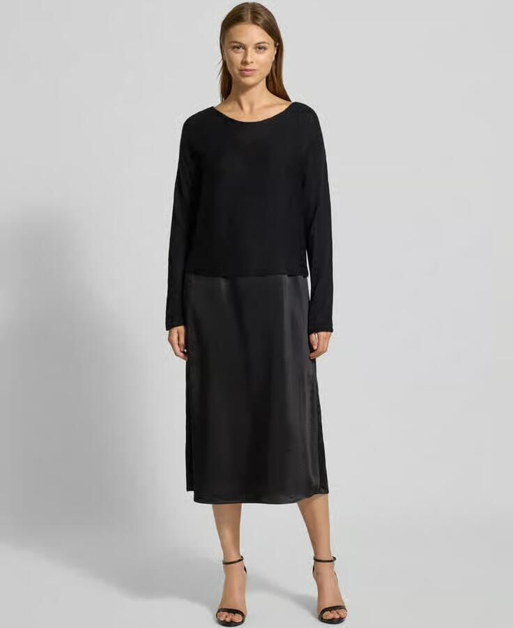 S.Oliver BLACK LABEL Soepele vrijetijdsjurk met een korte pullover met wol