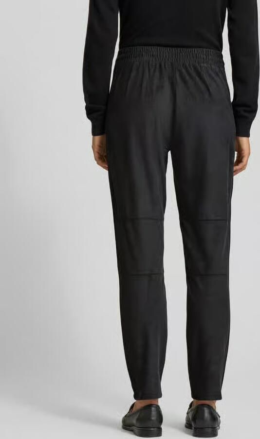 S.Oliver BLACK LABEL suede tapered regular waist casual broek antraciet - Foto 4