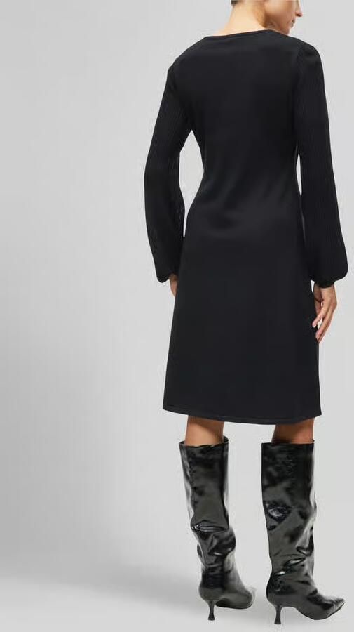 S.Oliver BLACK LABEL semi-transparante korte gebreide jurk zwart - Foto 5