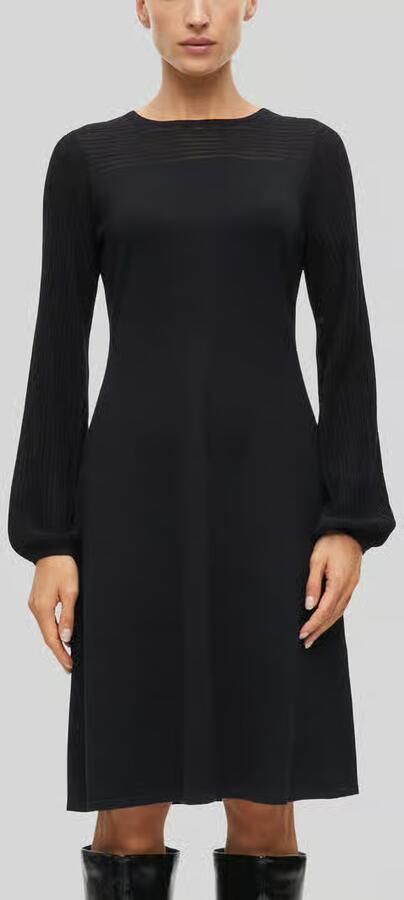 S.Oliver BLACK LABEL semi-transparante korte gebreide jurk zwart - Foto 6
