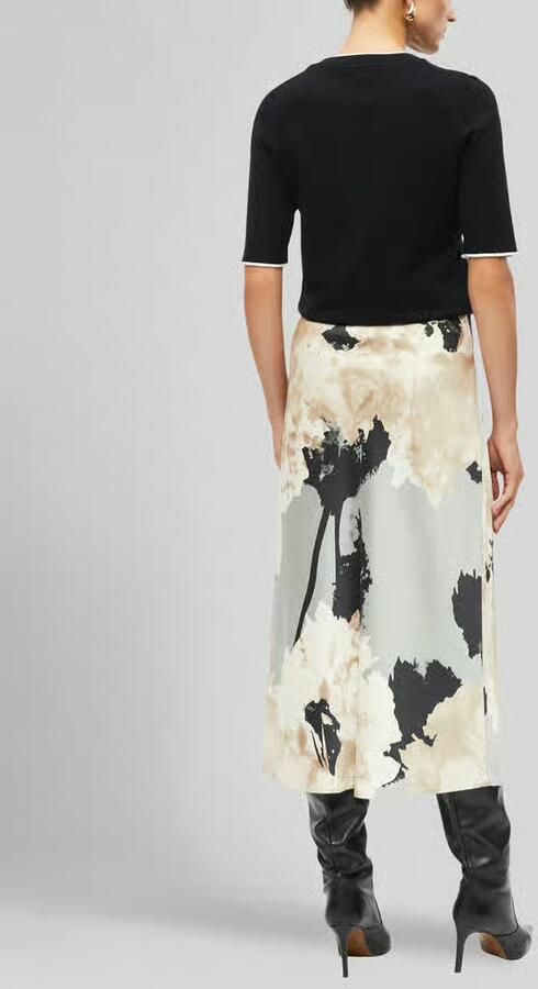 S.Oliver BLACK LABEL Uitlopende midi-rok van viscosemix - Foto 6
