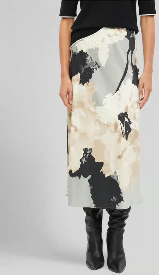 S.Oliver BLACK LABEL Uitlopende midi-rok van viscosemix - Foto 5