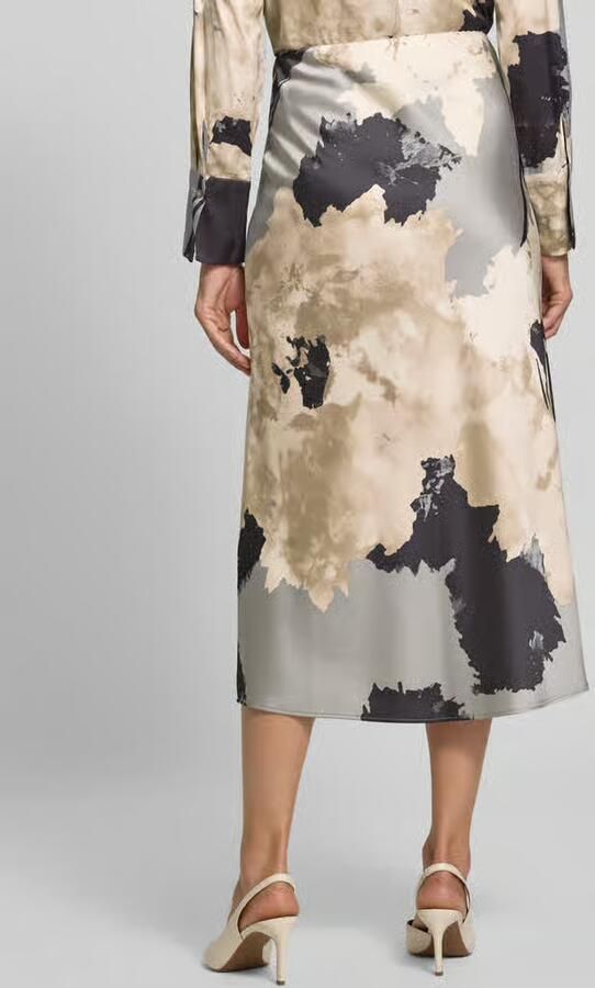 S.Oliver BLACK LABEL Uitlopende midi-rok van viscosemix - Foto 5