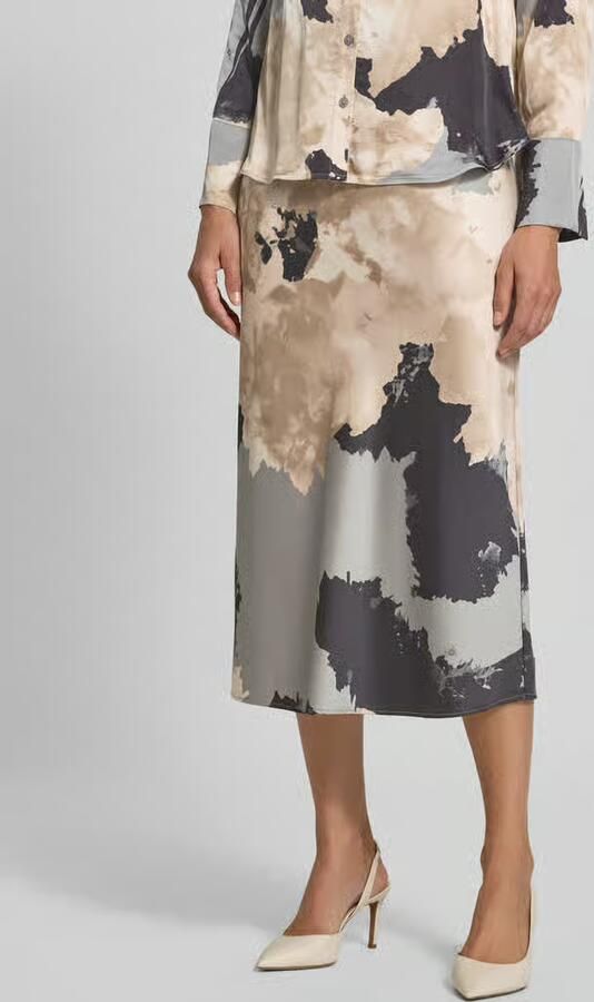 S.Oliver BLACK LABEL Uitlopende midi-rok van viscosemix - Foto 6