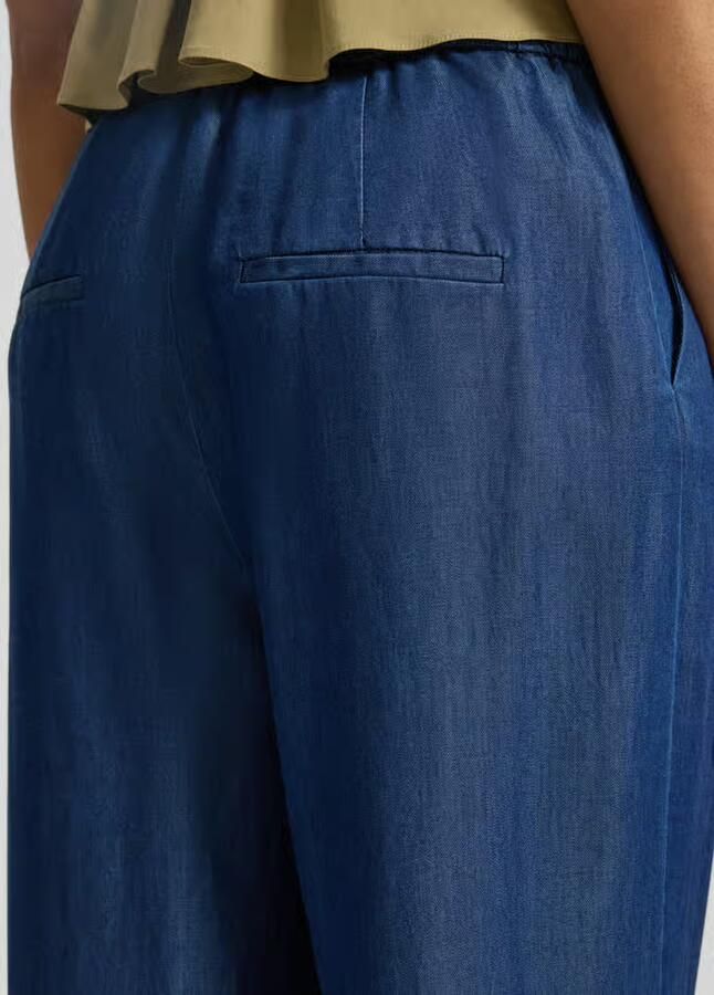 S.Oliver BLACK LABEL wide leg high waist broek marineblauw - Foto 3