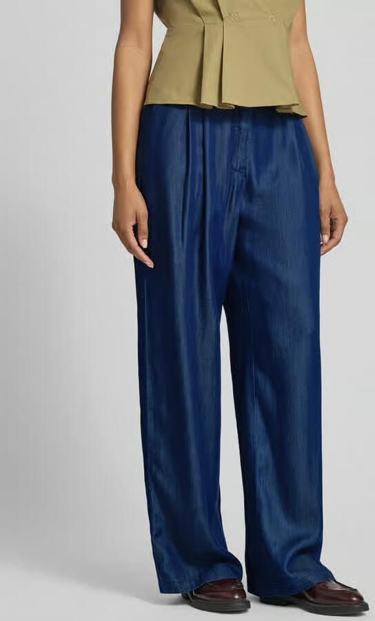S.Oliver BLACK LABEL wide leg high waist broek marineblauw - Foto 2