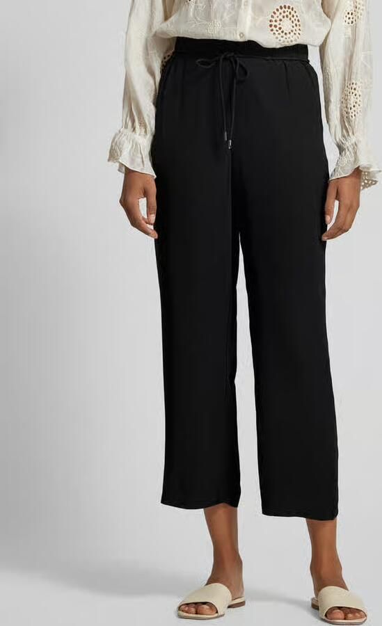 S.Oliver BLACK LABEL Wide leg stoffen broek met strikceintuur - Foto 2