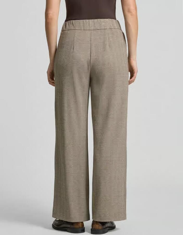 S.Oliver BLACK LABEL wide leg pantalon met print taupe - Foto 4