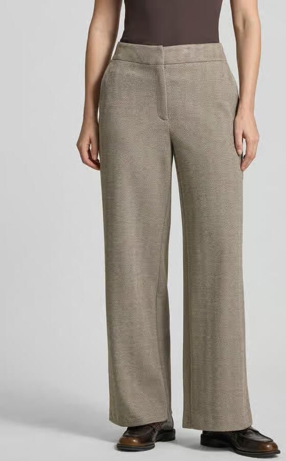 S.Oliver BLACK LABEL wide leg pantalon met print taupe - Foto 5