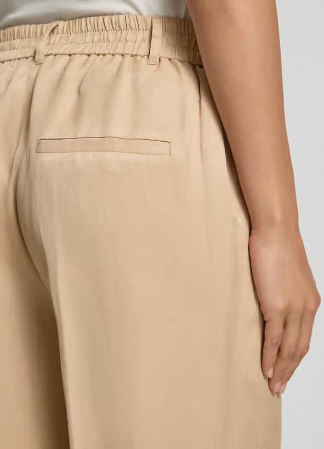 S.Oliver BLACK LABEL Wijde broek van mix van viscose en linnen