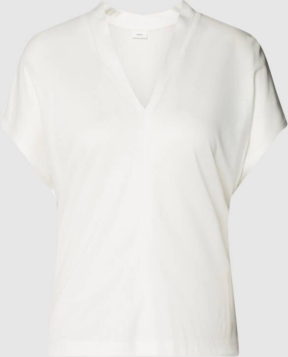 S.Oliver BLACK LABEL T-shirt van lyocell met V-hals