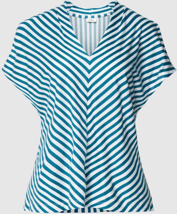 s.Oliver BLACK LABEL T-shirt van viscose met V-hals
