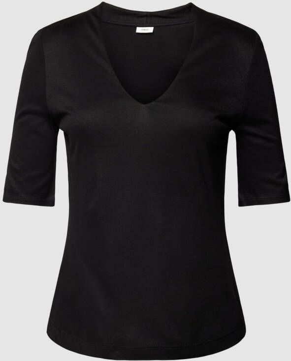 s.Oliver BLACK LABEL T-shirt van viscose met V-hals