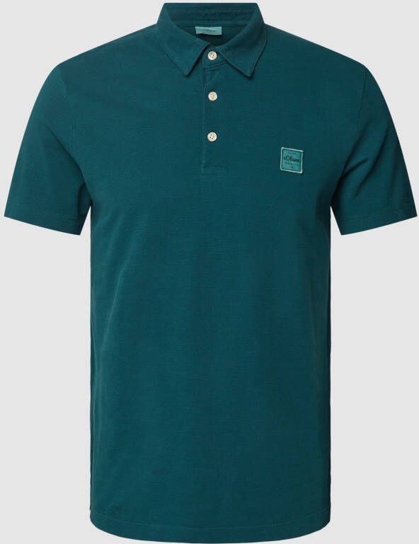 S.Oliver RED LABEL Poloshirt in gemêleerde look model 'Washer'