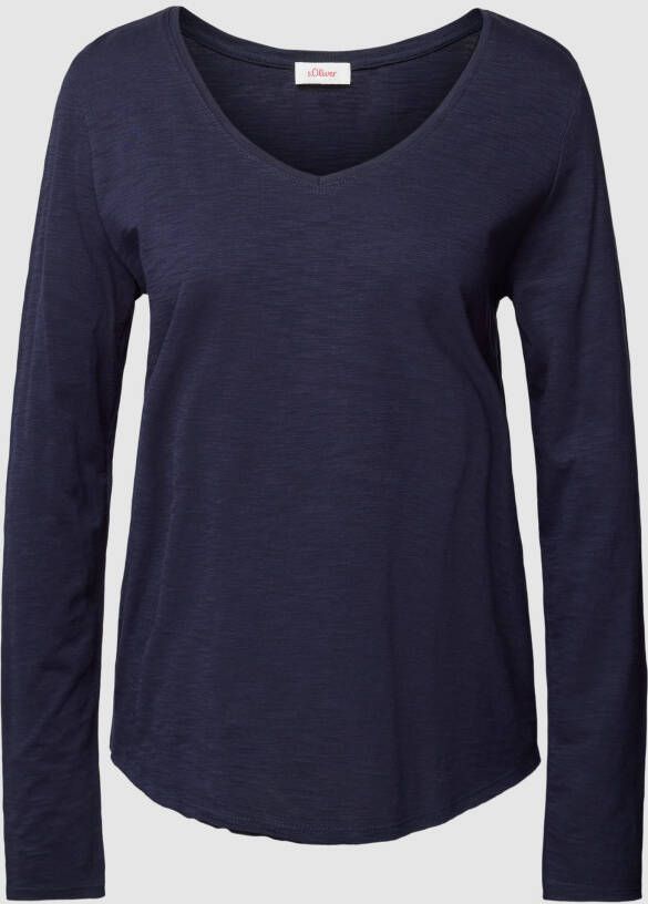 S.Oliver Shirt met lange mouwen met een diepe v-hals - Foto 2