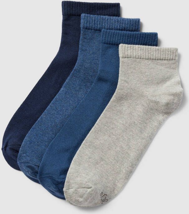 S.Oliver RED LABEL Sokken met labeldetail in een set van 4 paar model 'Quarter'