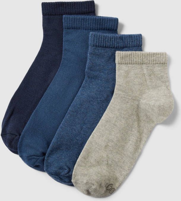 S.Oliver RED LABEL Sokken met labeldetail in een set van 4 paar model 'Quarter'