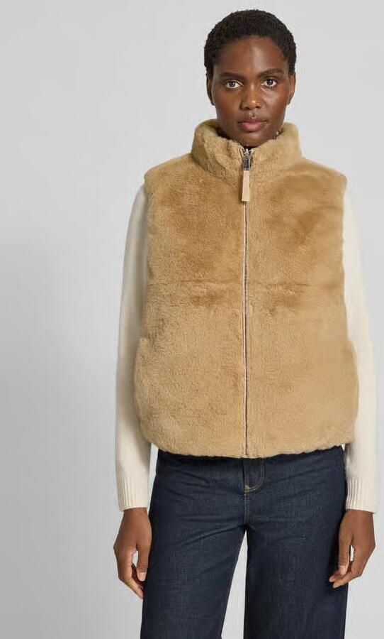 S.Oliver RED LABEL Aan twee kanten draagbaar gewatteerd regular fit gilet van imitatiebont - Foto 6