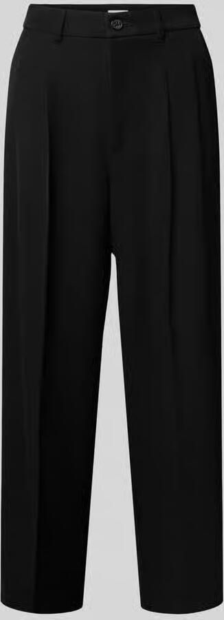 S.Oliver barrel cropped pantalon met plooien zwart - Foto 2