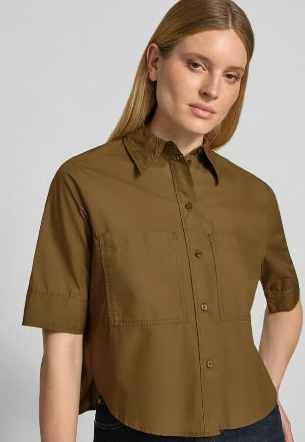S.Oliver RED LABEL Boxy fit blouse met korte mouwen van een mix van katoen en lyocell