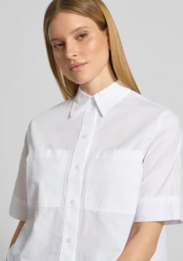 S.Oliver RED LABEL Boxy fit blouse met korte mouwen van een mix van katoen en lyocell
