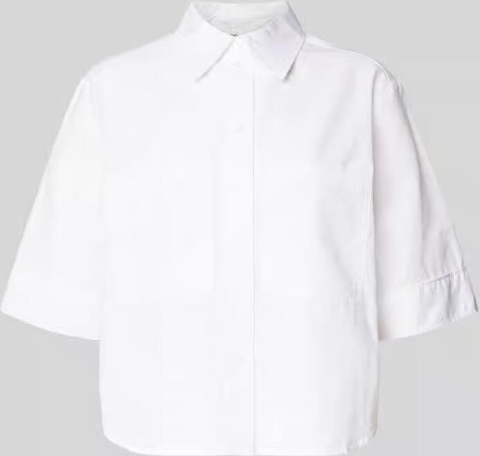 S.Oliver RED LABEL Boxy fit blouse met korte mouwen van een mix van katoen en lyocell - Foto 2