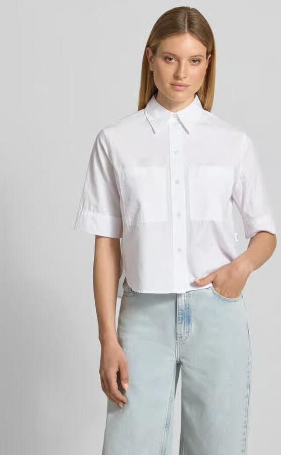 S.Oliver RED LABEL Boxy fit blouse met korte mouwen van een mix van katoen en lyocell - Foto 2