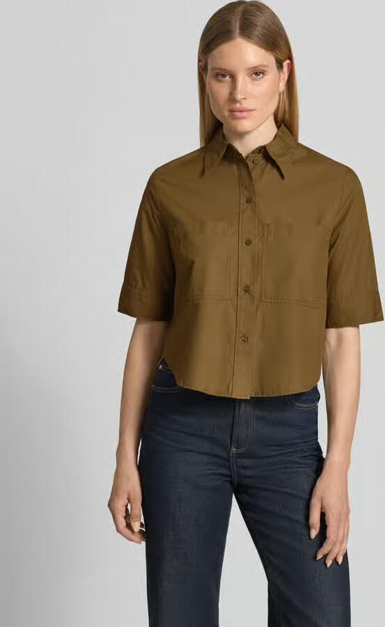S.Oliver RED LABEL Boxy fit blouse met korte mouwen van een mix van katoen en lyocell - Foto 2
