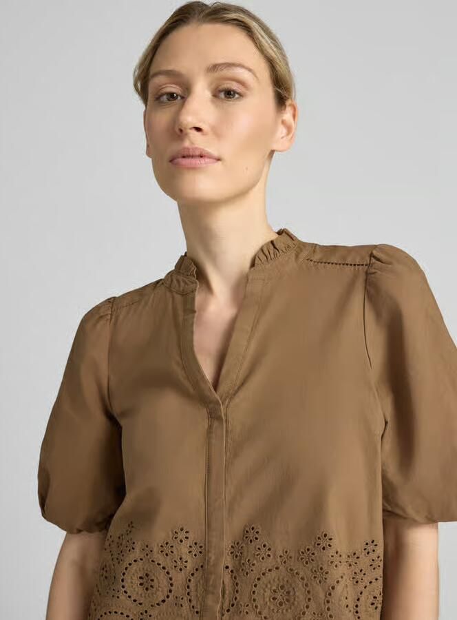 S.Oliver RED LABEL boxy fit blouse met korte mouwen van puur katoen